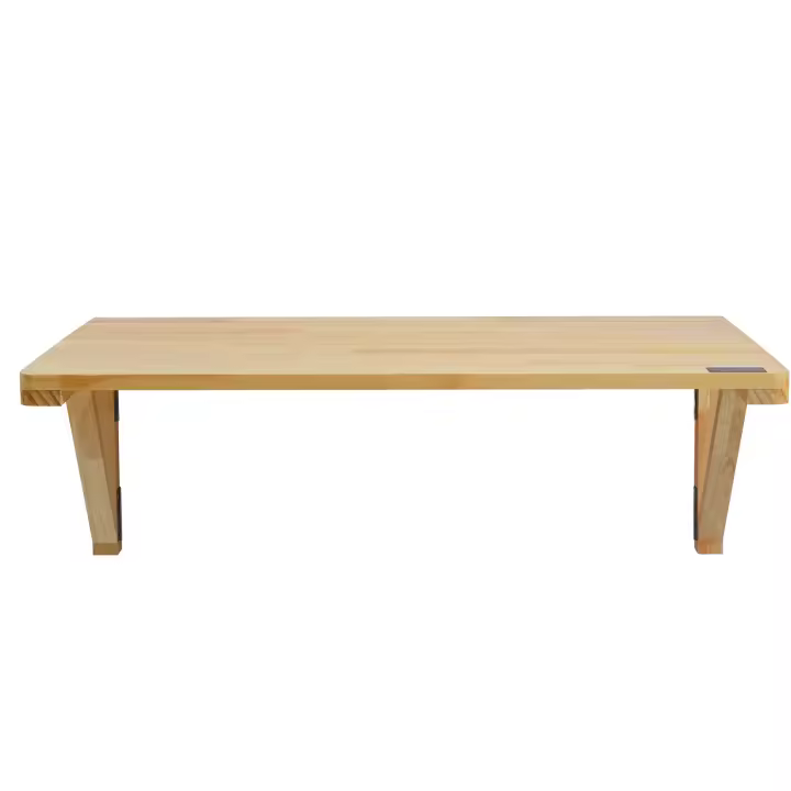 SucceBuy Mesa plegable montada en la pared, 31.5" x 23.62", escritorio de madera con hojas abatibles, escritorio flotante con soporte de hierro, plegable - 1