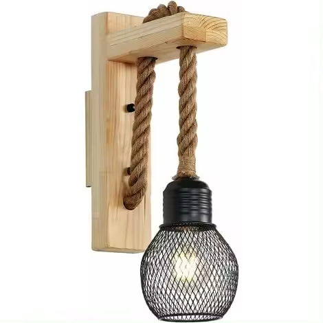 Lámpara rústica de pared de cuero Vintage, candelabro, iluminación de Patio al aire libre - 1