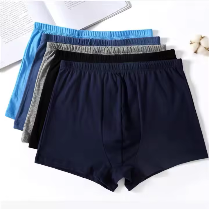 Joven de mediana edad y ancianos, transpirable, algodón puro, punto de cintura media, ángulo plano, moda, ropa interior variada - 1