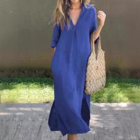 Vestido con cuello en v para mujer, moda - details 3