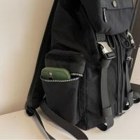 Mochila con cordón para exteriores de estilo coreano, mochila deportiva de nailon de viaje de Color sólido, bolso de hombro impermeable para senderismo de gran capacidad - details 5