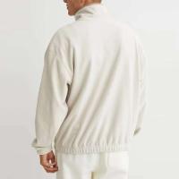 Sudadera extragrande Decheng OEM con bolsillo grande con cremallera, jersey Sherpa ligero con hombros adornados en marrón - details 7