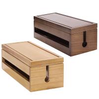 Caja organizadora de cables de madera, Protector contra sobretensiones, rayas de alimentación, Color café - details 7