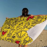 Keiths Haring Beach para niños, baño personalizado, piscina, vacaciones, toalla de picnic, regalo de fiesta - details 9
