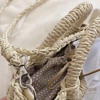 Bandolera tejida de paja para mujer, hecho a mano Bolso pequeño, bolso bohemio de playa de ratán, Verano - details 14