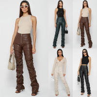 Pantalones acampanados plegados únicos a la moda para mujer, nuevo estilo para todas las estaciones - details 0