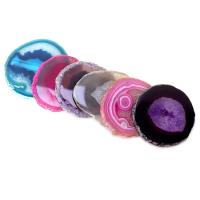 1 Uds. Losa de ágata roja, azul y púrpura de 70-90g, posavasos de cristal Mineral de amatista, borde galvanizado, rebanada de ágata geoda - details 13