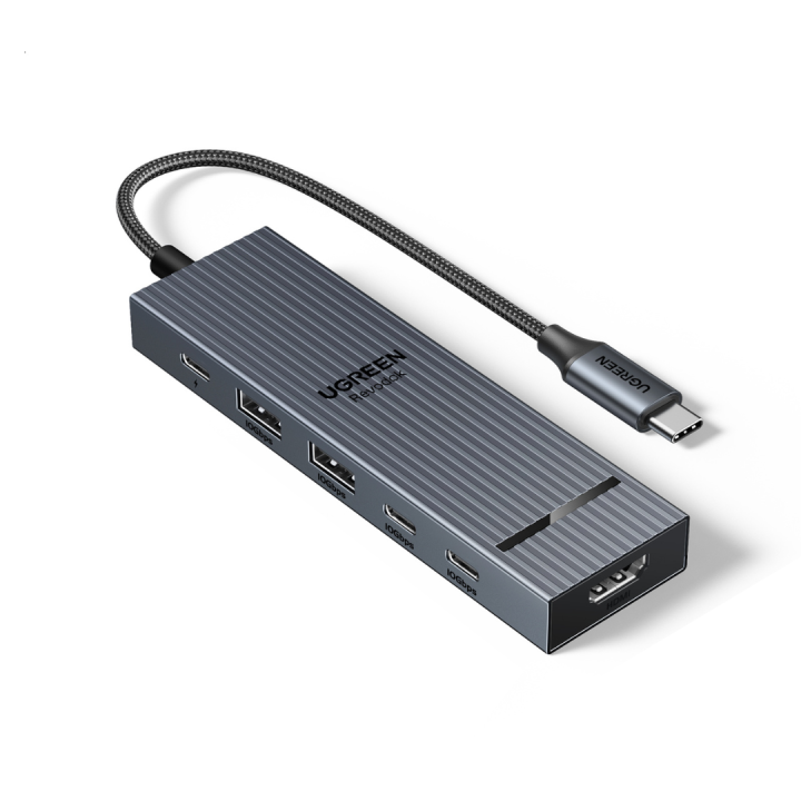 UGREEN Revodok Pro 106 Hub USB C 6-en-1, 10Gbps, HDMI 4K 60Hz, Carga PD 100W, Compatible con Thunderbolt 3, MacBook Pro/Air M3/M2/M1, iPad, iPhone 16/15 Pro Max, Galaxy S25/S24