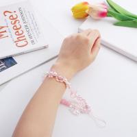 Cuerda colgante para teléfono, cordón para teléfono, colgante de cuentas acrílicas rosas, abalorio para teléfono, cordón de mano para muñeca, correa de mano, correas para teléfono móvil - details 1