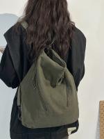 Bolso bandolera de poliéster de gran capacidad para mujer, color verde sólido con múltiples compartimentos con cremallera, correa de hombro ajustable y diseño minimalista elegante para desplazamientos informales, trabajo, viajes, bolso de trabajo, aparien - details 2