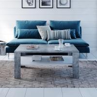 Mesa de sofá con estante, mesa de centro, mesa central, madera ecológica, diseño moderno, medidas: 100 x 60 cm - details 16