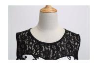 Lace patchwork summer women a line elegant vintage party dress with belt - details 94