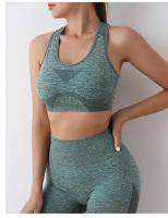 Conjunto de Workout sin Costuras para Mujer Sport Bra de Cintura Alta, Shorts de Yoga, Leggings de Moda de Gimnasio - details 32