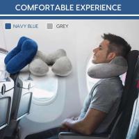 Almohada de Viaje Inflable para el Cuello con Terciopelo Suave Funda Lavable para Viajar en avión, Tren, Coche, Oficina, casa - details 2