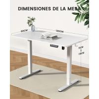 Escritorio Elevable Eléctrico Mesa Ajustable en Altura 120x60 cm Mesa de Oficina con Panel Inteligente de 4 Memorias Escritorio con Gancho para Mochila y Tablero Ensamblaje (Marrón Vintage) - details 28