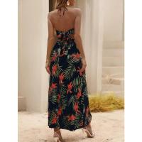 2025 Nuevos vestidos de mujer, estampados, sin espalda, con lazo, falda con abertura - details 28