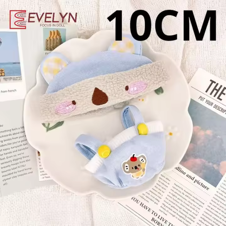 Evelyn (muñeca) 10CM Mini lindo conjunto de ropa Koala juego de Anime Love and Deepspace pantalones con tirantes sombrero gorra ropa traje - 1