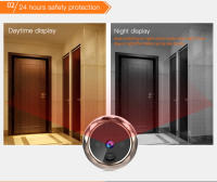 Mirilla electrónica puerta Visión nocturna seguro monitor Timbre inteligente - details 2