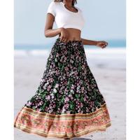 Vestido largo holgado con estampado y cintura elástica para mujer, verano 2025 - details 3