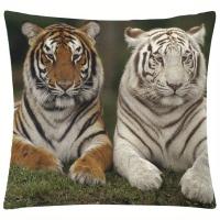 1 Funda De Almohada Con Diseño De Tigre De Animales, Funda De Lino nórdico Para Sofá De Sala De Estar - details 3