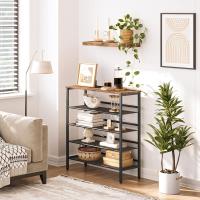 Zapatero, Zapatero de 6 Niveles, Estantería para Zapatos, Estantes de Malla Ajustables, para Entrada, Pasillo, Dormitorio, Estructura Metálica, Marrón Rústico y Negro - details 28