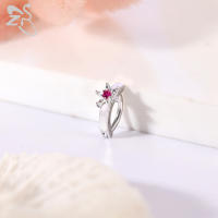 ZS-Piercings de ombligo con forma de flor para mujer, Piercings de ombligo curvo inverso, joyería corporal, 14G, 10MM, 1 pieza - details 6