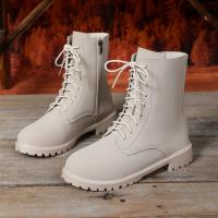 2025 nuevo otoño e invierno botas Martin de gran tamaño de tacón grueso botas finas británicas botas cortas con cordones de suela gruesa para mujer niños. - details 2
