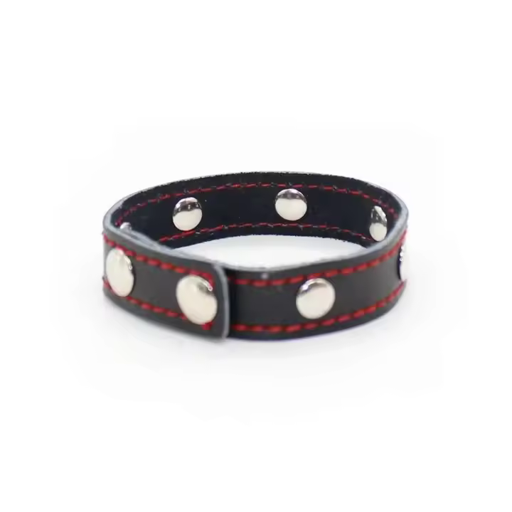 Leten-Anillo ajustable con bola de cuero para retrasar la eyaculación, anillos de bloqueo de Semen, accesorios eróticos, Juguetes sexuales para hombres, productos para adultos - 1