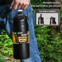 Botella de agua de acero inoxidable aislada, matraz deportivo portátil de gran capacidad con mango 2 en 1 para gimnasio, 800ml - details 4