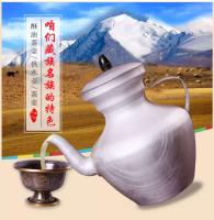 Té de mantequilla, hervidor de agua respetuoso de estilo étnico tibetano espesado de aluminio, tetera de aceite de mantequilla, color plateado - details 0