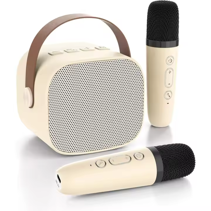 Mini Karaoke Machine for Kids Adults,Portable Bluetooth Karaoke Speaker for Adults Kids with 2 Microphones - 1