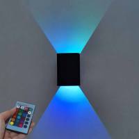 Lámpara de pared LED RGB para interiores, candelabro decorativo de 5W, con control remoto, colorido, Moderno - details 1
