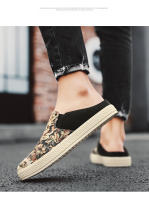 Sandalias al aire libre para hombre media zapatilla zapatos casuales de verano lona suave fondo ligero zapatos para caminar - details 9