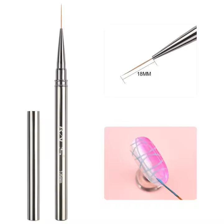 Brocha de Línea de Uñas KADS con Pluma de Caver Herramienta de Manicura para Decoración DIY Dibujo de Flores Rayas Patrón de Metal - 1