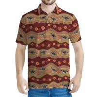 Polo para hombre con estampado 3D indígena australiano, camiseta con estampado Eico, ropa de calle, top holgado de manga corta - details 2