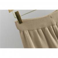 Traje tejido para mujer 2 Conjunto de ropa de mujer de Color sólido de manga larga，Traje de cuello redondo y pantalones sueltos - details 10