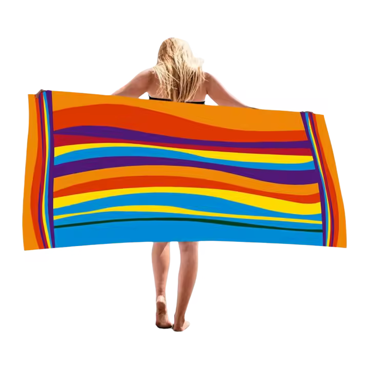 Toalla de playa de microfibra, Toalla de baño absorbente, protector solar grande de secado rápido para adultos, viaje, piscina, patrón de tortuga azul 27*55 - 1