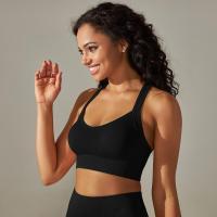Sujetador de yoga sin costuras para mujer, top corto con tirantes anchos cruzados, chaleco deportivo para gimnasio, top liso para entrenamiento y correr - details 2
