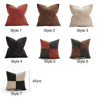 Cojín nórdico suave de tela vaquera estilo INS con funda de almohada con cremallera, funda de cojín cuadrada de 45CM para sofá/cama - details 0