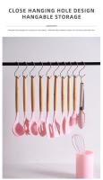 Juego de Utensilios de Cocina de Silicona Resistente y Antideslizante 11 Piezas Completas con Soporte de Acero Inoxidable Incluye Espatula y Cuchara de Almacenamiento - details 16