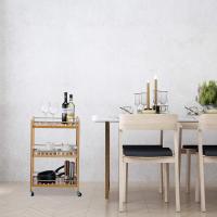 Camarera con 3 Repisas y Ruedas Giratorias, Blanco, 76,5 x 46 x 38 cm - details 19