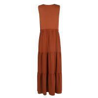 Vestido Bohemio De Playa Largo Para Mujer Elegante Sin Mangas Color Sólido Vintage Vestido De Fiesta Maxi Con Swing Grande Silueta A-Line Para Verano - details 8