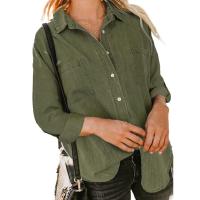 Camisas de manga larga para mujer, camisas informales con cuello vuelto, otoño - details 6