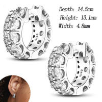 Pendientes de aro de Plata de Ley 925 para mujer, aretes de oro de circón, regalos de joyería - details 4
