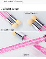 Arte Clavo-Juego de pinceles de doble punta para decoración de uñas, pincel acrílico con 4 cabezales de esponja reemplazables, herramienta para pintar y puntear, novedad - details 2