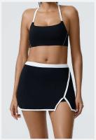 Conjunto de dos piezas de sujetador y pantalones cortos de entrenamiento de yoga, conjunto deportivo de mujer Fiess yoga Tre elástico de retales - details 9