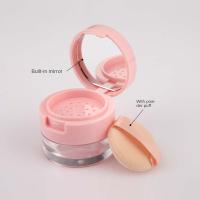 Mini tarro de polvo suelto ligero, contenedor de cosméticos portátil de plástico, espejo con tamiz, estuche vacío para polvo para mujer - details 4