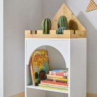 Librería Estante para Libros y Juguetes Estante Infantil Forma de Castillo con 3 Compartimentos Abiertos 40x30x150 cm - details 5