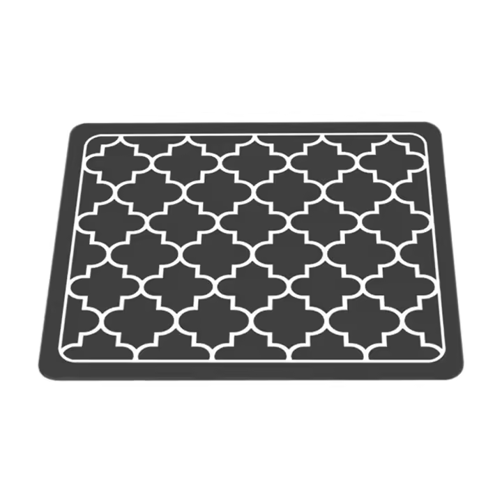 Alfombrilla de secado de platos absorbente para encimera de cocina, accesorios de barra de café, aptos debajo de la cafetera, gris oscuro, 50x30cm - 1
