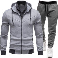 Conjuntos de dos piezas para hombre, trajes deportivos informales a la moda para exteriores, ropa de otoño e invierno - details 6